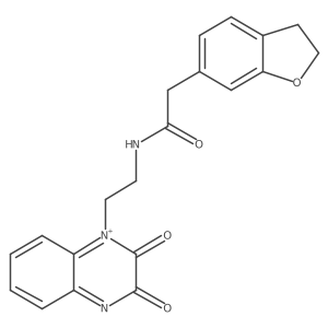 2-(2,3-dihydro-1-benzofuran-6-yl)-N-[2-(2,3-dioxoquinoxalin-1-ium-1-yl)ethyl]acetamide结构式