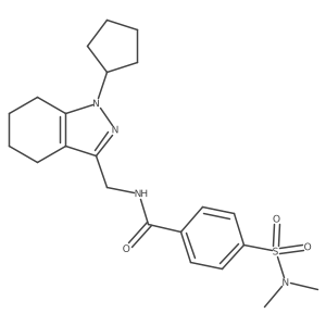 N-((1-cyclopentyl-4,5,6,7-tetrahydro-1H-indazol-3-yl)methyl)-4-(N,N-dimethylsulfamoyl)benzamide结构式