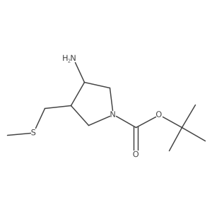 Tert-butyl 3-amino-4-((methylthio)methyl)pyrrolidine-1-carboxylate Structure
