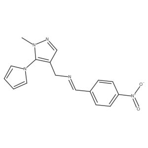 1-Methyl-N-[(4-nitrophenyl)methylene]-5-(1H-pyrrol-1-yl)-1H-pyrazole-4-methanamine结构式