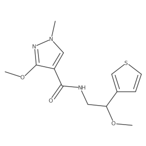 3-methoxy-N-(2-methoxy-2-(thiophen-3-yl)ethyl)-1-methyl-1H-pyrazole-4-carboxamide Structure