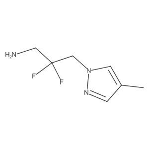 2,2-Difluoro-3-(4-methyl-1H-pyrazol-1-yl)propan-1-amine结构式