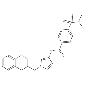 N-(1-((2,3-dihydrobenzo[b][1,4]dioxin-2-yl)methyl)-1H-pyrazol-4-yl)-4-(N,N-dimethylsulfamoyl)benzamide Structure
