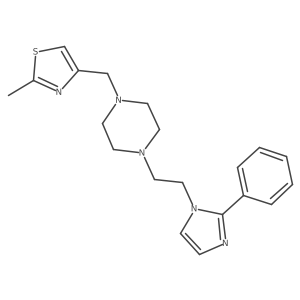 2-methyl-4-((4-(2-(2-phenyl-1H-imidazol-1-yl)ethyl)piperazin-1-yl)methyl)thiazole结构式