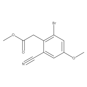 Methyl 2-bromo-6-cyano-4-methoxyphenylacetate结构式
