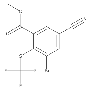 Benzoic acid, 3-bromo-5-cyano-2-[(trifluoromethyl)thio]-, methyl ester Structure