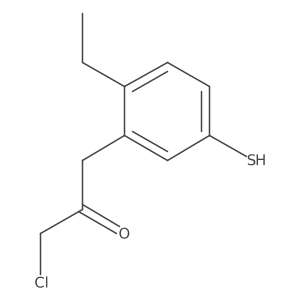 1-Chloro-3-(2-ethyl-5-mercaptophenyl)propan-2-one结构式