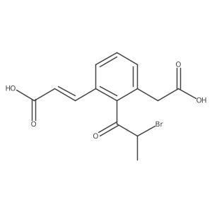 2-(2-Bromopropanoyl)-3-(carboxymethyl)cinnamic acid Structure