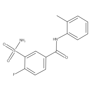 Cc1ccccc1NC(=O)c1ccc(F)c(S(N)(=O)=O)c1结构式