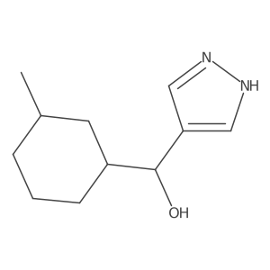 (3-Methylcyclohexyl)(1H-pyrazol-4-yl)methanol结构式
