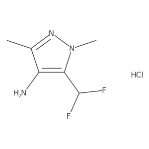 5-(Difluoromethyl)-1,3-dimethylpyrazol-4-amine;hydrochloride Structure
