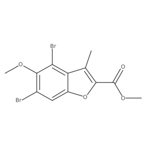 Methyl 4,6-dibromo-5-methoxy-3-methyl-benzofuran-2-carboxylate结构式