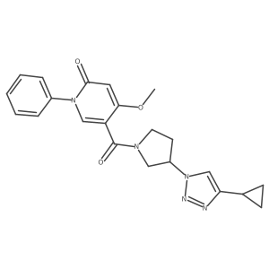 5-(3-(4-cyclopropyl-1H-1,2,3-triazol-1-yl)pyrrolidine-1-carbonyl)-4-methoxy-1-phenylpyridin-2(1H)-one结构式