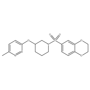 3-((1-((2,3-Dihydrobenzo[b][1,4]dioxin-6-yl)sulfonyl)piperidin-3-yl)oxy)-6-methylpyridazine结构式