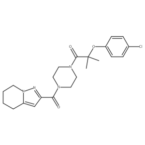 2-(4-Chlorophenoxy)-2-methyl-1-(4-(4,5,6,7-tetrahydropyrazolo[1,5-a]pyridine-2-carbonyl)piperazin-1-yl)propan-1-one Structure