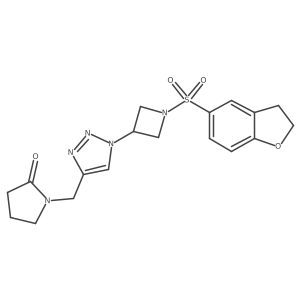 1-((1-(1-((2,3-dihydrobenzofuran-5-yl)sulfonyl)azetidin-3-yl)-1H-1,2,3-triazol-4-yl)methyl)pyrrolidin-2-one结构式