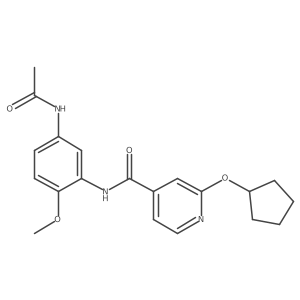 N-(5-acetamido-2-methoxyphenyl)-2-(cyclopentyloxy)isonicotinamide结构式