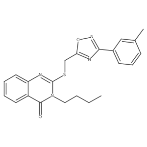3-butyl-2-(((3-(m-tolyl)-1,2,4-oxadiazol-5-yl)methyl)thio)quinazolin-4(3H)-one Structure