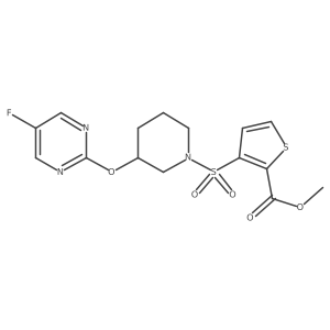 Methyl 3-((3-((5-fluoropyrimidin-2-yl)oxy)piperidin-1-yl)sulfonyl)thiophene-2-carboxylate Structure