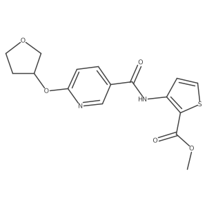 Methyl 3-(6-((tetrahydrofuran-3-yl)oxy)nicotinamido)thiophene-2-carboxylate结构式