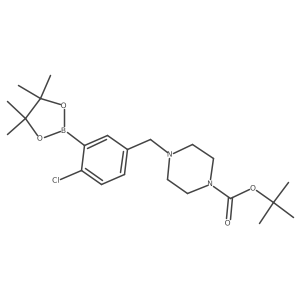 5-(4-BOC-piperazinomethyl)-2-chlorophenylboronic acid, pinacol ester Structure
