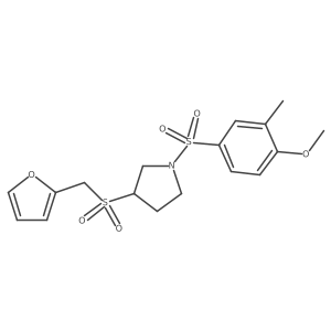 3-((Furan-2-ylmethyl)sulfonyl)-1-((4-methoxy-3-methylphenyl)sulfonyl)pyrrolidine结构式