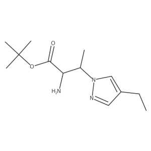 tert-butyl 2-amino-3-(4-ethyl-1H-pyrazol-1-yl)butanoate Structure