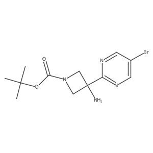 Tert-butyl 3-amino-3-(5-bromopyrimidin-2-yl)azetidine-1-carboxylate Structure