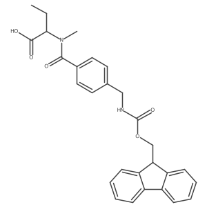 2-(1-{4-[({[(9H-fluoren-9-yl)methoxy]carbonyl}amino)methyl]phenyl}-N-methylformamido)butanoic acid Structure