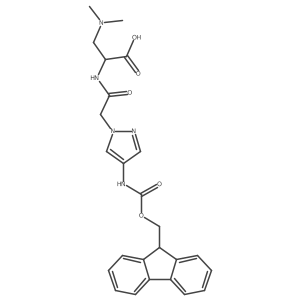 3-(dimethylamino)-2-{2-[4-({[(9H-fluoren-9-yl)methoxy]carbonyl}amino)-1H-pyrazol-1-yl]acetamido}propanoic acid结构式