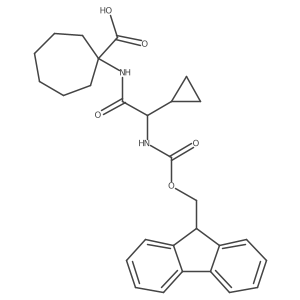 1-[2-cyclopropyl-2-({[(9H-fluoren-9-yl)methoxy]carbonyl}amino)acetamido]cycloheptane-1-carboxylic acid Structure