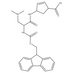 4-[3-(dimethylamino)-2-({[(9H-fluoren-9-yl)methoxy]carbonyl}amino)propanamido]cyclopent-2-ene-1-carboxylic acid Structure