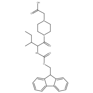 2-{4-[2-({[(9H-fluoren-9-yl)methoxy]carbonyl}amino)-3-methylpentanoyl]piperazin-1-yl}acetic acid结构式