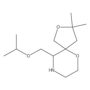 3,3-Dimethyl-10-[(propan-2-yloxy)methyl]-2,6-dioxa-9-azaspiro[4.5]decane结构式