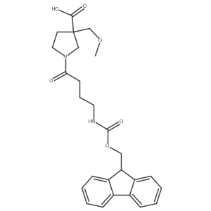 1-[4-({[(9H-fluoren-9-yl)methoxy]carbonyl}amino)butanoyl]-3-(methoxymethyl)pyrrolidine-3-carboxylic acid Structure
