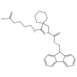 5-({4-[({[(9H-fluoren-9-yl)methoxy]carbonyl}amino)methyl]oxan-4-yl}formamido)pentanoic acid Structure