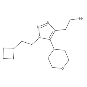 2-[1-(2-cyclobutylethyl)-5-(oxan-4-yl)-1H-1,2,3-triazol-4-yl]ethan-1-amine结构式