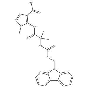 5-[2-({[(9H-fluoren-9-yl)methoxy]carbonyl}amino)-2-methylpropanamido]-1-methyl-1H-pyrazole-4-carboxylic acid Structure