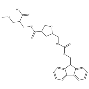 2-[({5-[({[(9H-fluoren-9-yl)methoxy]carbonyl}amino)methyl]oxolan-3-yl}formamido)oxy]-3-methoxypropanoic acid结构式