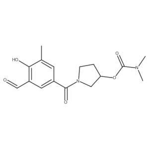 1-(3-formyl-4-hydroxy-5-methylbenzoyl)pyrrolidin-3-yl N,N-dimethylcarbamate结构式