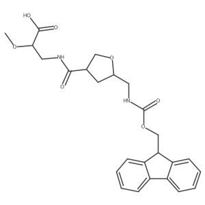 rac-3-{[(3R,5R)-5-[({[(9H-fluoren-9-yl)methoxy]carbonyl}amino)methyl]oxolan-3-yl]formamido}-2-methoxypropanoic acid结构式