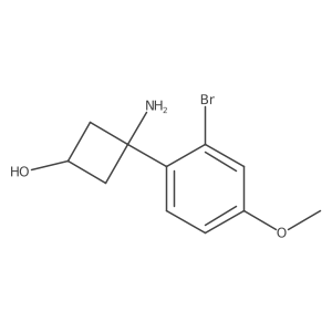 3-Amino-3-(2-bromo-4-methoxyphenyl)cyclobutan-1-ol结构式