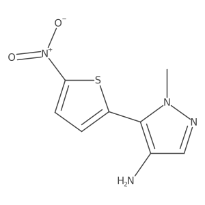1-methyl-5-(5-nitrothiophen-2-yl)-1H-pyrazol-4-amine结构式