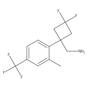 {3,3-Difluoro-1-[2-methyl-4-(trifluoromethyl)phenyl]cyclobutyl}methanamine结构式