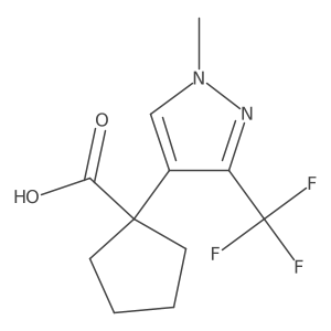 1-[1-methyl-3-(trifluoromethyl)-1H-pyrazol-4-yl]cyclopentane-1-carboxylic acid结构式