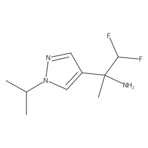 1,1-difluoro-2-[1-(propan-2-yl)-1H-pyrazol-4-yl]propan-2-amine结构式