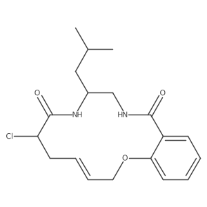 (3E,9S)-6-chloro-9-(2-methylpropyl)-5,6,7,8,9,10,11,12-octahydro-2H-1,8,11-benzoxadiazacyclotetradecine-7,12-dione结构式
