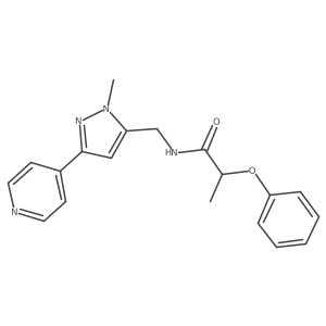 N-{[1-methyl-3-(pyridin-4-yl)-1H-pyrazol-5-yl]methyl}-2-phenoxypropanamide结构式