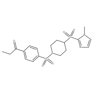 methyl 4-((4-((1-methyl-1H-imidazol-2-yl)sulfonyl)piperidin-1-yl)sulfonyl)benzoate Structure