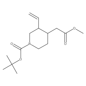tert-butyl (3R,4S)-4-(2-methoxy-2-oxo-ethyl)-3-vinyl-piperidine-1-carboxylate Structure